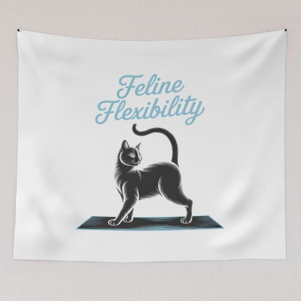 Item preview, Feline Flexibility Arched Black Cat Yoga Design designed and sold by 108stillness.