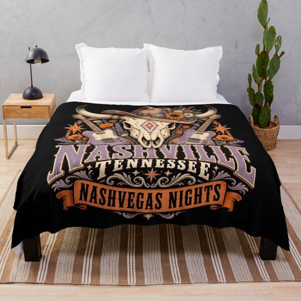 Item preview, Nashville Nashvegas Nights Floral Longhorn Skull designed and sold by Fenay Designs.