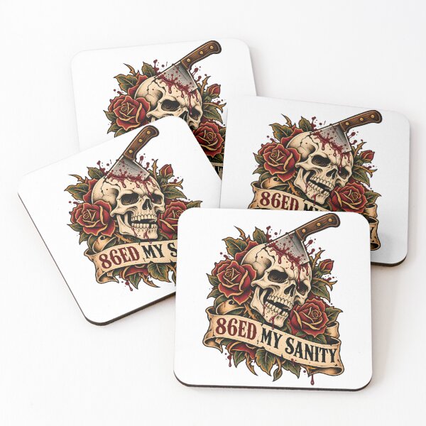 Item preview, 86ed My Sanity Distressed Chef Skull Tattoo designed and sold by LoafLogic.