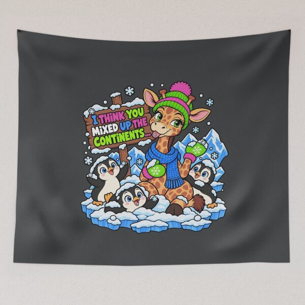 Item preview, I Think You Mixed Up the Continents – Funny Giraffe in Antarctica designed and sold by Aimetoi.