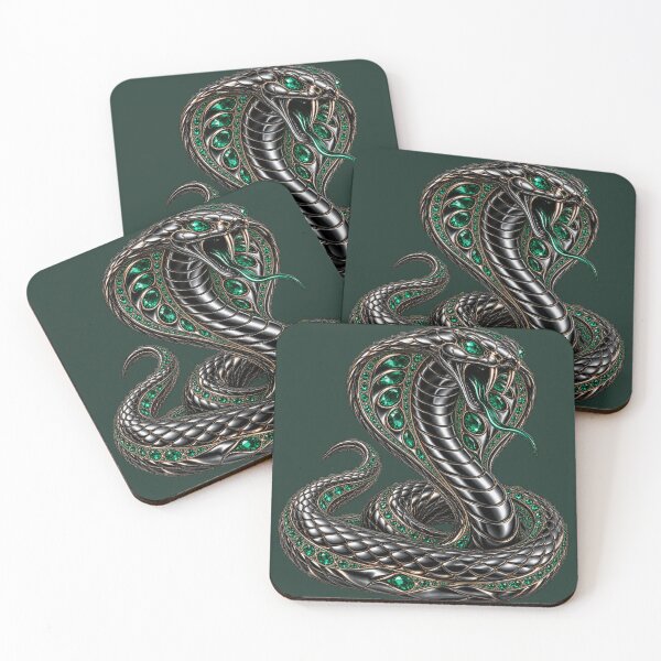 Item preview, Gothic Chrome Cobra with Emerald Crystals designed and sold by charmaroundyou.