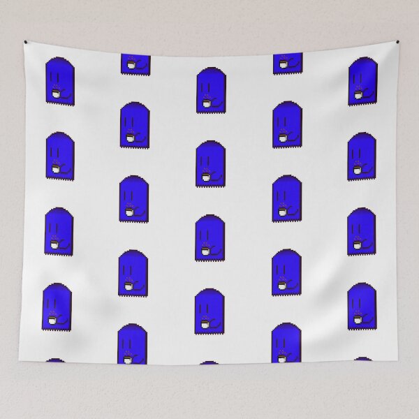 Item preview, Coffee Ghost Pixel Art - Cute Blue Ghost Drinking Coffee designed and sold by RetroRlx.