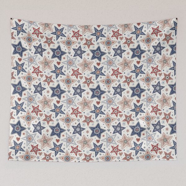 Item preview, Nordic Romantic Folk Stars | Scandinavian Valentine Design designed and sold by Shuga-Design.