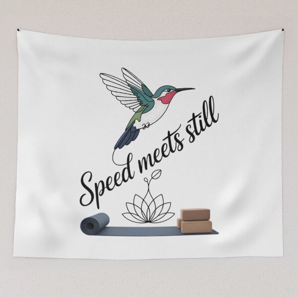 Item preview, Hummingbird Yoga Lotus Flat Cartoon Art Design designed and sold by 108stillness.