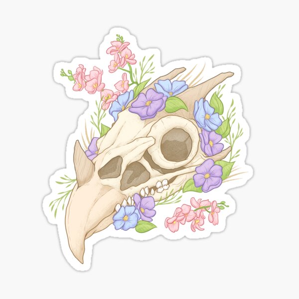 Boho Gryphon Skull Sticker
