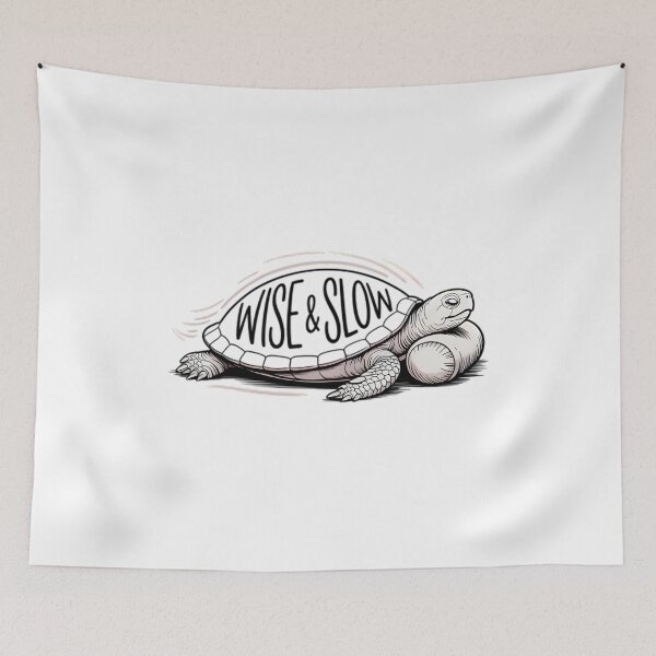 Item preview, Wise & Slow Greyscale Turtle Yoga Illustration designed and sold by 108stillness.