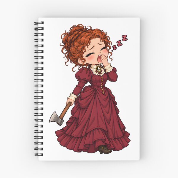 Item preview, Sleepy Chibi Lizzie Borden Yawning - Cute Tired True Crime designed and sold by naatala.