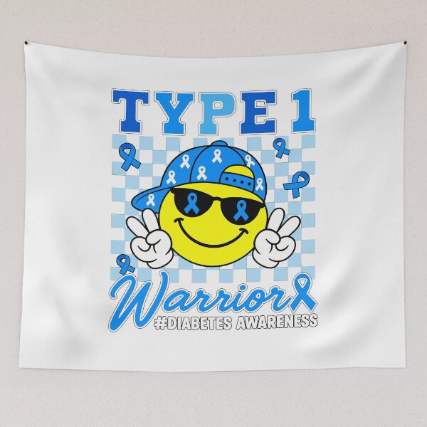 Item preview, Type 1 Warrior Blue Ribbon Diabetes Awareness designed and sold by mareix.