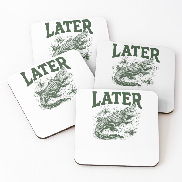 Item preview, Later Alligator Cute Funny Animal Pun Retro Vintage Reptile designed and sold by Per My Last Nerve Studio.