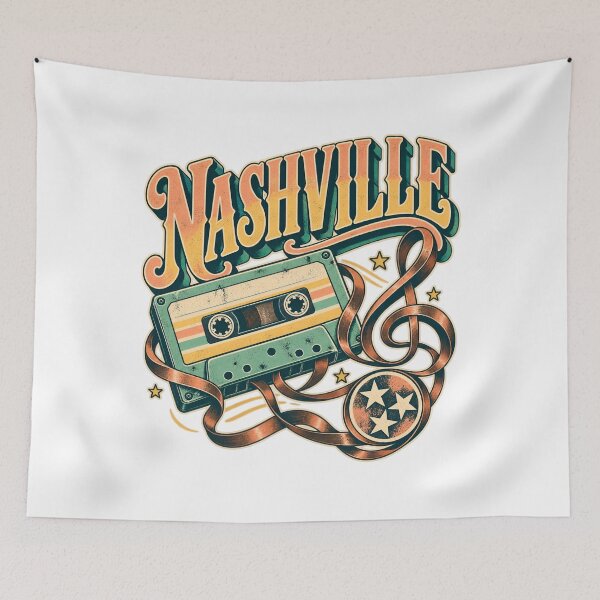 Item preview, Nashville Vintage Cassette with Treble Clef Ribbon designed and sold by Fenay Designs.