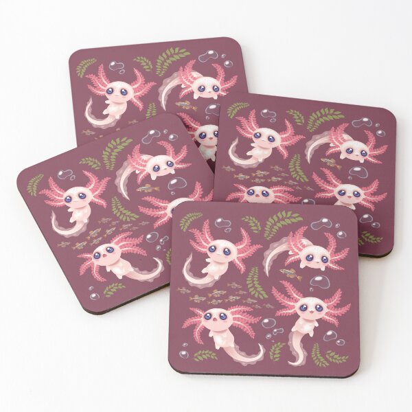 Item preview, Pink Axolotls with background  designed and sold by ArtByJaime1843.