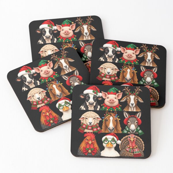 Item preview, Festive Farm Animals in Holiday Attire designed and sold by rafaeltto.