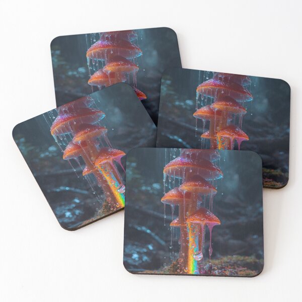 Item preview, Bioluminescent Rainbow Waterfall Mushroom Cluster designed and sold by monkeybusiness.pt.