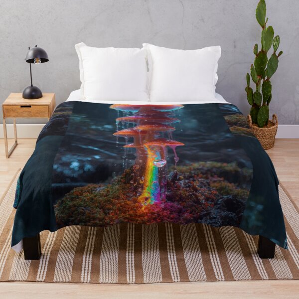 Item preview, Bioluminescent Rainbow Waterfall Mushroom Cluster designed and sold by monkeybusiness.pt.