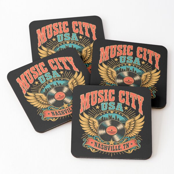 Item preview, Nashville Music City USA Winged Vinyl Emblem designed and sold by Fenay Designs.