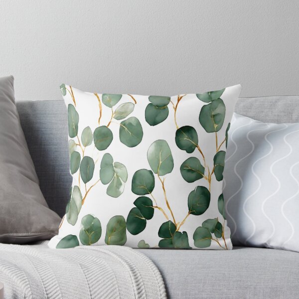 Item preview, Sage & Gold Watercolor Eucalyptus Leaves  Pattern designed and sold by Uday24.