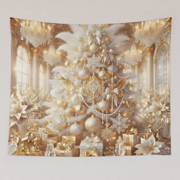 Item preview, Opulent Gold and White Christmas Tree Palace designed and sold by Sybille-Yates.