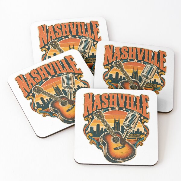 Item preview, Nashville Sunset Guitar and Vintage Microphone designed and sold by Fenay Designs.
