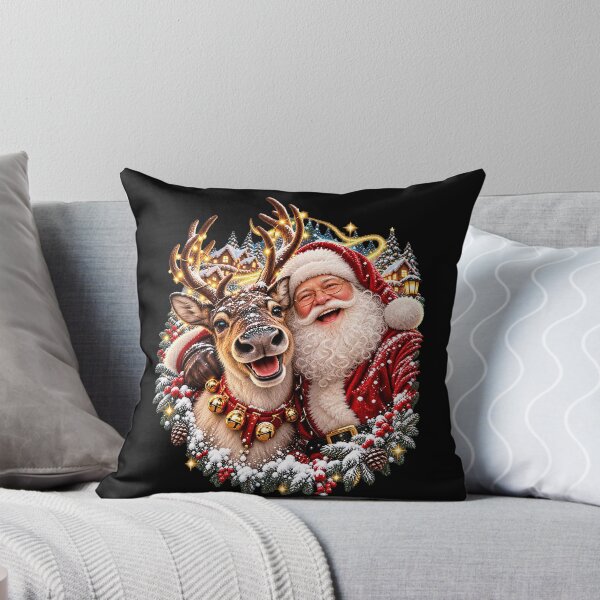Item preview, Jolly Santa and Reindeer Holiday Cheer Design designed and sold by rafaeltto.