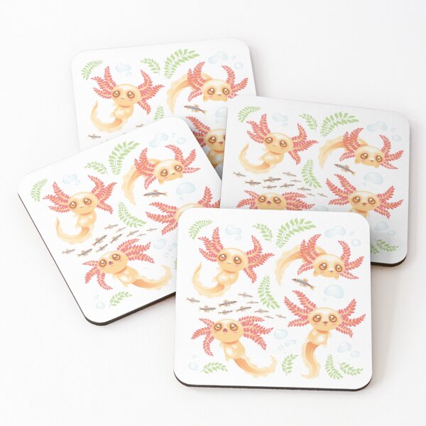 Item preview, Gold Axolotls with White background  designed and sold by ArtByJaime1843.