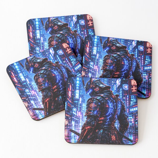 Item preview, Cyberpunk Samurai Warrior in Neon City designed and sold by Faissal Thomass.