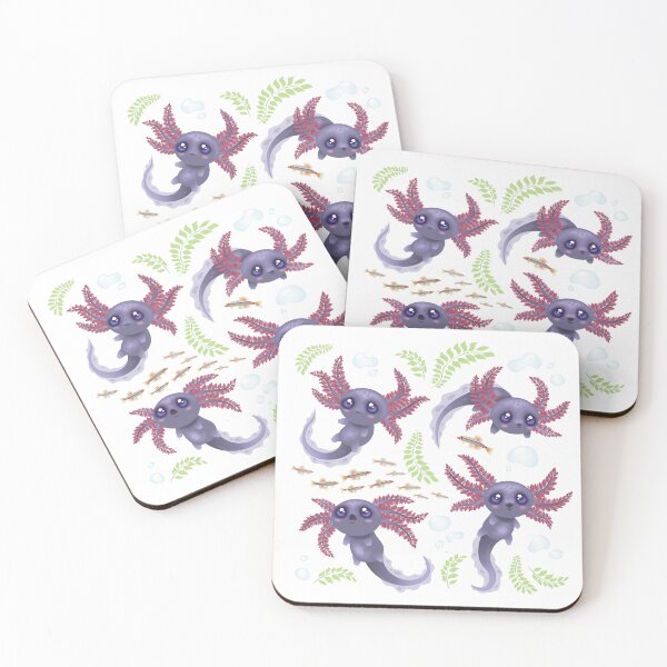 Item preview, Grey Axolotls with background  designed and sold by ArtByJaime1843.