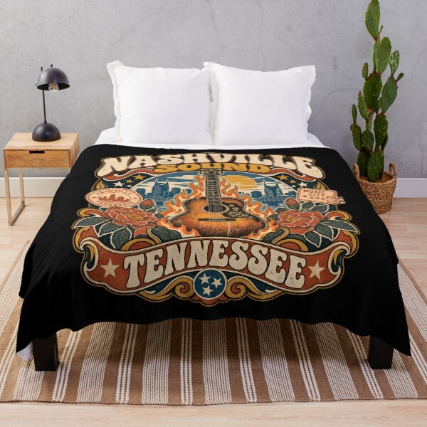 Item preview, Nashville Sound Flaming Guitar and Floral Flourishes designed and sold by Fenay Designs.