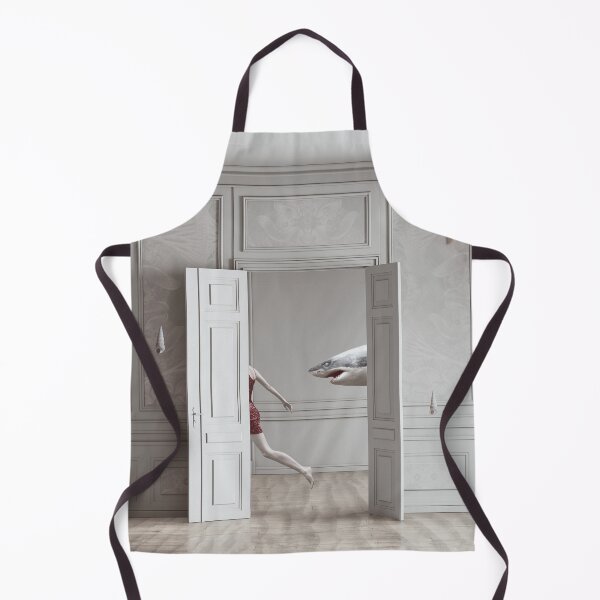 Item preview, Surreal Room with Running Woman, Floating Seashells and Shark in Doorway designed and sold by Vizerskaya.