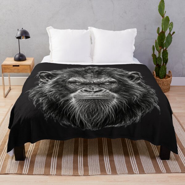 Item preview, Detailed Black and White Chimp Portrait designed and sold by charmaroundyou.
