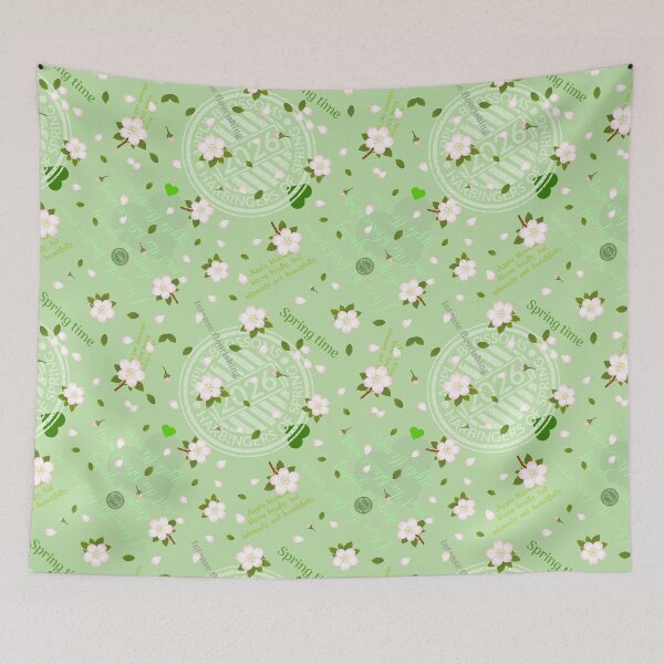 Item preview, Apple blossom, pattern, green designed and sold by PoppyPurple.