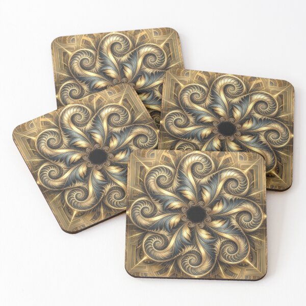 Item preview, Golden Steampunk Fractal Mandala  designed and sold by Frackxion.