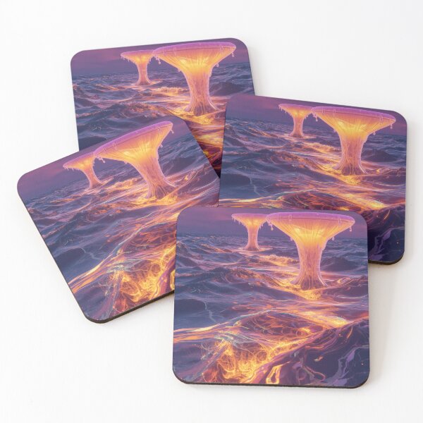 Item preview, Bioluminescent Glass Trees In Glowing Ocean designed and sold by monkeybusiness.pt.