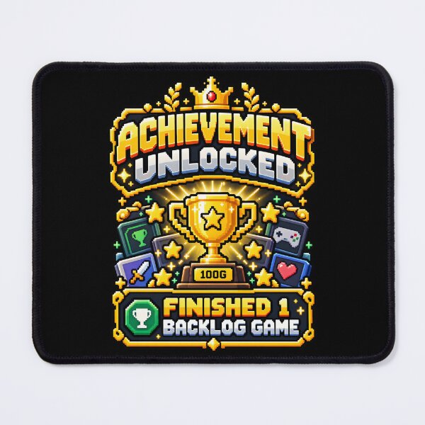 Item preview, Achievement Unlocked Finished Backlog Game Pixel Art designed and sold by Win Hardy.