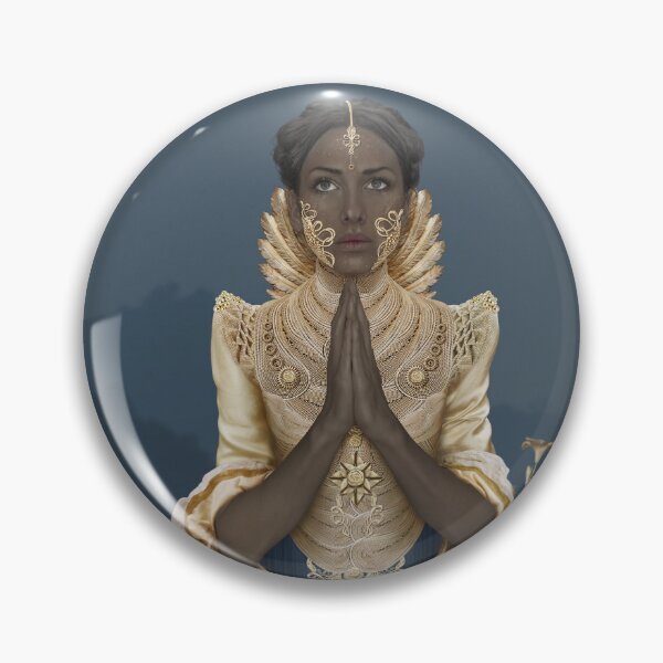 Item preview, ​Surreal Praying Priestess with Golden Armor and Bindi Jewelry designed and sold by Vizerskaya.