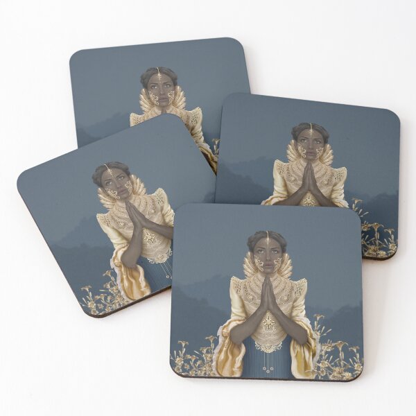 Item preview, ​Surreal Praying Priestess with Golden Armor and Bindi Jewelry designed and sold by Vizerskaya.