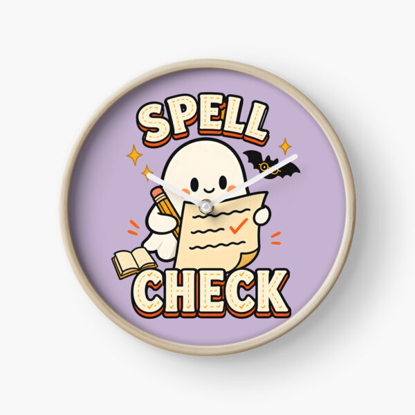 Item preview, Spell Check Kawaii Ghost Halloween Teacher Pun designed and sold by  MAD's Recreation Studio.