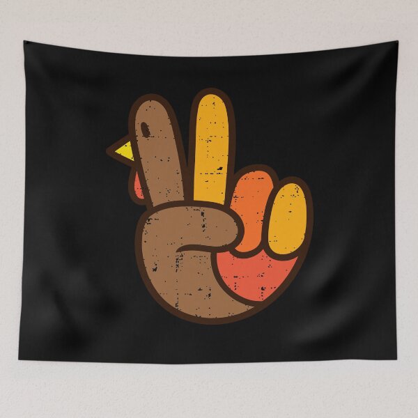 Item preview, Funny Hand Turkey Retro Distressed Thanksgiving Finger Art designed and sold by Designart68.
