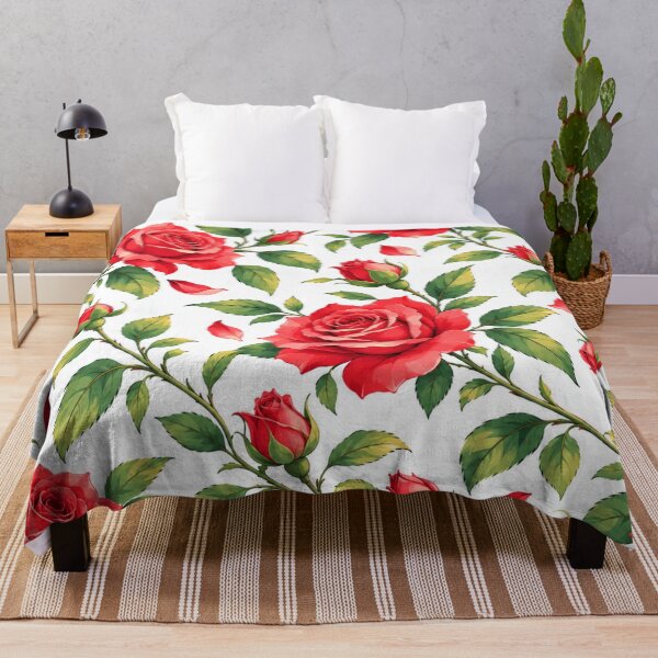 Item preview, Colorful Red Rose Pattern with Natural Leaves and Buds. designed and sold by MissYouONLY.