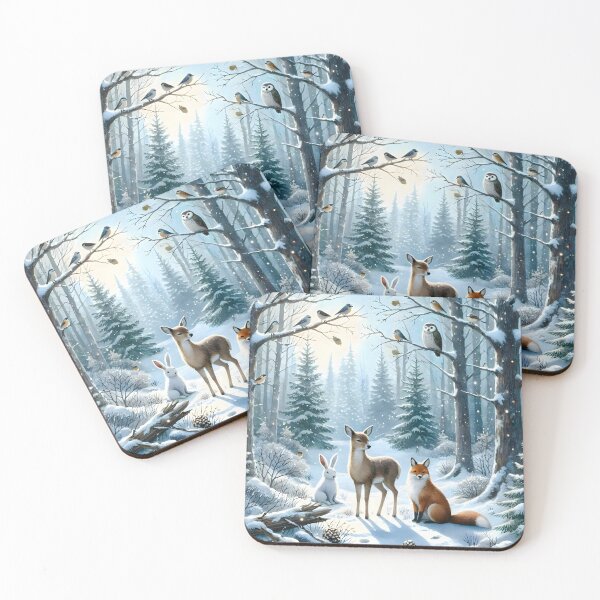 Item preview, Winter Forest Animals in Snow designed and sold by Sybille-Yates.