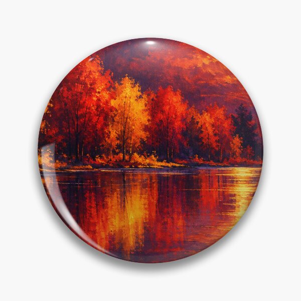 Item preview, Autumn's Ember Red and Gold Fall Landscape designed and sold by Joey Santiago.