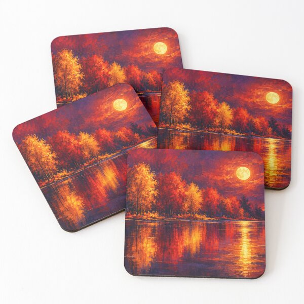Item preview, Autumn's Ember Red and Gold Fall Landscape designed and sold by Joey Santiago.