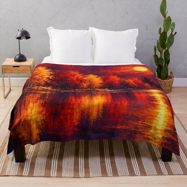 Item preview, Autumn's Ember Red and Gold Fall Landscape designed and sold by Joey Santiago.