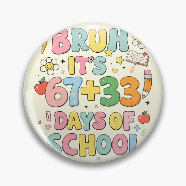 Item preview, Bruh It's My 67 + 33 Days of School – Colorful School Collage designed and sold by bimimagic.