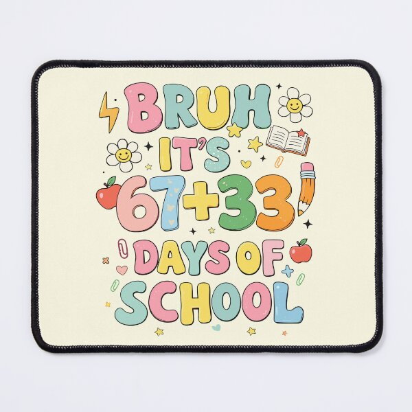 Item preview, Bruh It's My 67 + 33 Days of School – Colorful School Collage designed and sold by bimimagic.