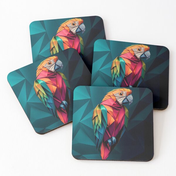 Item preview, Geometric Parrot Colorful, 3d Render, Electric Cyan designed and sold by Checho30.