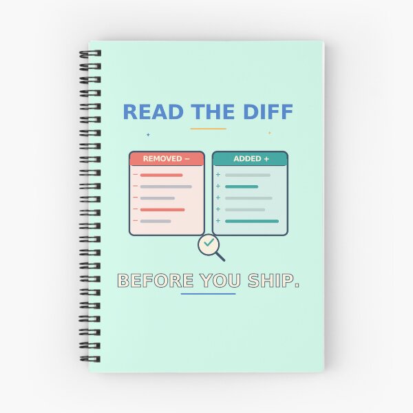 Item preview, Read the Diff Before You Ship - Funny Git Code Review designed and sold by Ink and Wink.