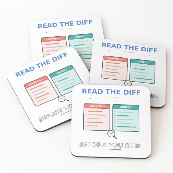 Item preview, Read the Diff Before You Ship - Funny Git Code Review designed and sold by Ink and Wink.