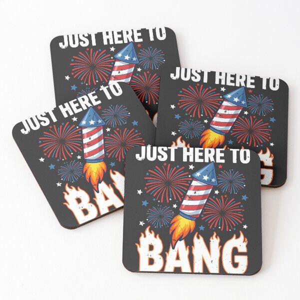 Item preview, Just Here To Bang Distressed 4th Of July Fireworks USA designed and sold by BUNNIES-EL.