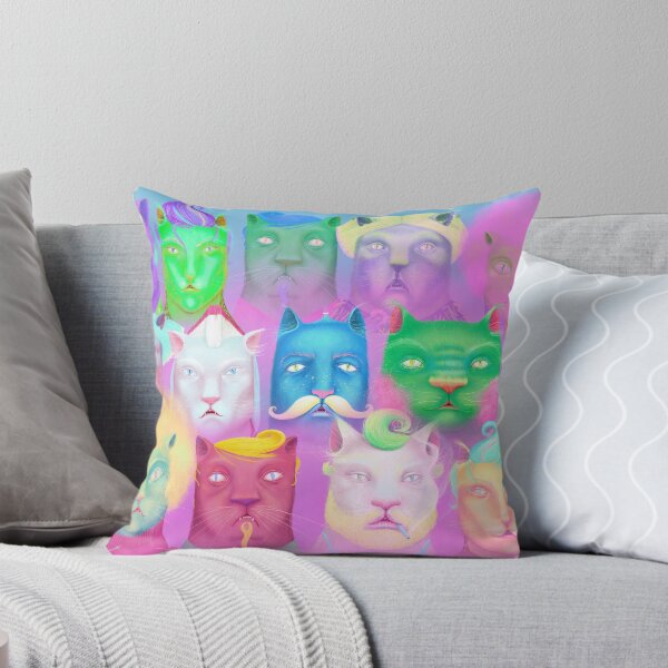 Item preview, ​Colorful Psychedelic Cat Group Portrait - Neon Colorful Felines designed and sold by Vizerskaya.