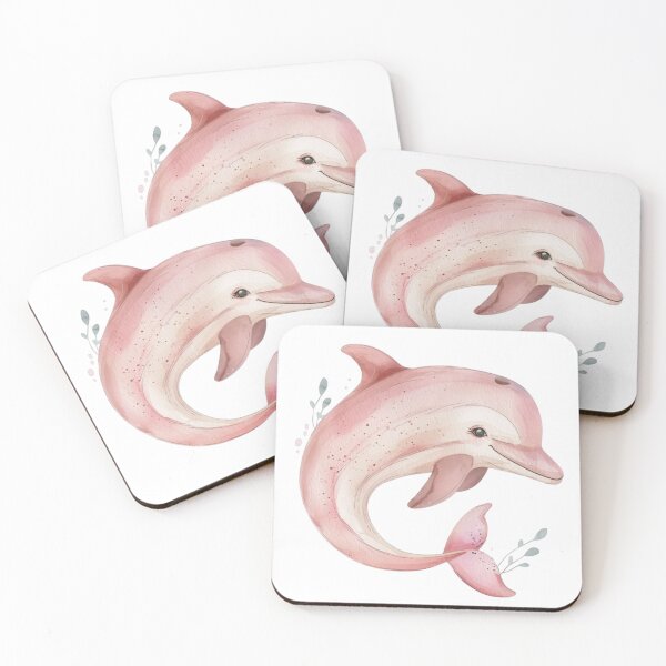 Item preview, Cute Pink Dolphin Watercolor Aesthetic designed and sold by LunaVales.